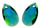 Swarovski, pandantiv picatura, emerald aurore boreale, 16mm - x1