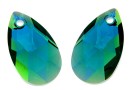 Swarovski, pandantiv picatura, emerald aurore boreale, 22mm - x1