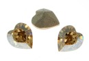 Swarovski, fancy chaton heart, golden shadow, 6mm - x4