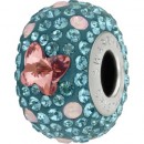 Swarovski, becharmed pave rose peach butterfly, 14.5mm - x1