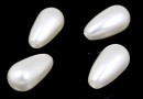Perle Swarovski picatura, crystal white, 15x8mm - x2