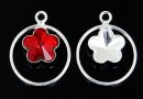 Pendant base, 925 silver, for Swarovski flower fancy 10mm, sus - x1