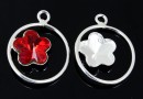 Pendant base, 925 silver, for Swarovski flower fancy 10mm, stg - x1