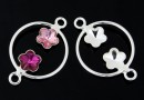 Link, base, 925 silver, for Swarovski flower fancy 6mm, sus - x1