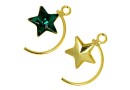 Pendant base, gold-plated 925 silver, for Swarovski star 10mm - x1