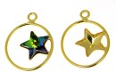 Pendant base, gold-plated 925 silver, for Swarovski star 10mm, dr. - x1