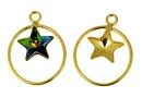 Pendant base, gold-plated 925 silver, for Swarovski star 10mm, sus - x1