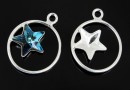 Pendant base, 925 silver, for Swarovski star 10mm, stg- x1