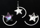 Earring findings, 925 silver, for Swarovski star 10mm - x1pair