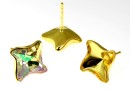 Earring findings, gold-plated 925 silver, for Swarovski 4485 10.5mm - x1pair