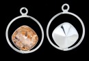 Baza pandantiv argint 925 pt romb Swarovski 10mm, jos- x1