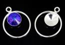 Baza pandantiv argint 925 pt rivoli Swarovski 8mm, sus- x1