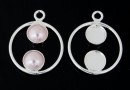 Baza pandantiv argint 925 pt cabochoane perla Swarovski 6mm- x1
