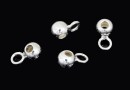 Decorative spacer, for charm, s, 925 silver, 4mm - x2