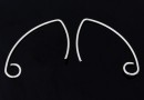 Earring findings, 925 silver, for Swarovski pendant heart, 10mm - x1pair