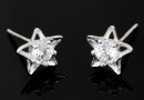 Tortite cercei cu cristal, argint 925 rodiat, 13.5mm - x1per