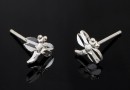 Earring findings, dragonfly, 925 silver, 12mm - x1pair