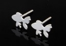 Earring findings, for chaton 3.7mm, 925 silver - x1pair