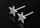 Earring findings, star, 925 silver, 6mm - x1pair