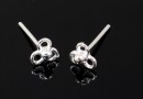 Earring findings, clover, 925 silver - x1pair