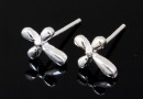 Earring findings, cross, 925 silver, 12.5mm - x1pair