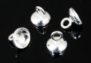 Pendant bail, cup, 925 silver, 5mm - x2