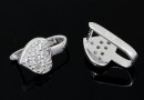 Sistem prindere pandantiv inima cu cristale, argint 925, 13mm - x1
