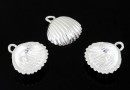 Pendant base, shell, 925 silver, pearl 6mm - x1