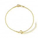 Bracelet for link, gold-plated 925 silver, 15+4.5cm - x1