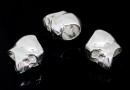 Beads, skull, 925 silver, 6.5mm -x1