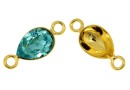 Baza link argint 925 placat cu aur, pt Swarovski 4320 de 10x7mm - x1