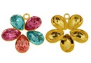 Pendant base, gold-plated 925 silver, for 5 Swarovski 4320 10x7mm - x1