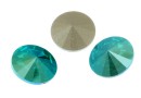 Swarovski, rivoli, blue zircon shimmer, 8mm - x2