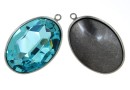 Baza pandantiv pl. cu argint vintage pt Swarovski 4127 de 30x22mm - x1