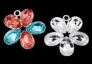 Pendant base, 925 silver, for 5 Swarovski 4320 10x7mm - x1