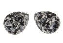 Swarovski, drop fancy, marbled black, 14x10mm - x1