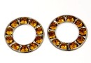 Swarovski, disc placat cu rodiu, topaz, 15.5mm - x1