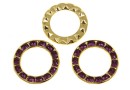 Swarovski, disc placat cu aur, amethyst, 15.5mm - x1