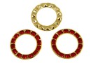 Swarovski, disc placat cu aur, light siam, 15.5mm - x1