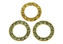 Swarovski, disc placat cu aur, chrysolite, 15.5mm - x1