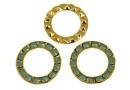Swarovski, disc placat cu aur, pacific opal, 15.5mm - x1