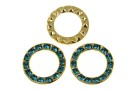 Swarovski, disc placat cu aur, indicolite, 15.5mm - x1