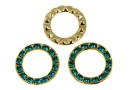 Swarovski, disc placat cu aur, blue zircon, 15.5mm - x1