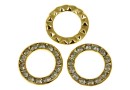 Swarovski, disc placat cu aur, silver shade, 15.5mm - x1