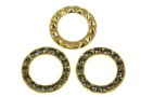 Swarovski, disc placat cu aur, black diamond, 15.5mm - x1