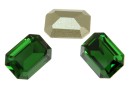 Swarovski, fancy rectangle, dark moss green, 14x10mm - x1