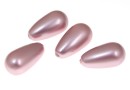 Swarovski drop pearls, powder rose, 15x8mm - x2