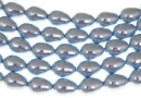Margele Swarovski perle picatura, light blue, 11x8mm - x2