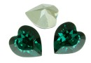 Swarovski, fancy chaton heart, emerald, 5.5mm - x4