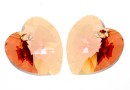 Swarovski, pandantiv inima, lt. rose gold. shadow, 14mm - x2